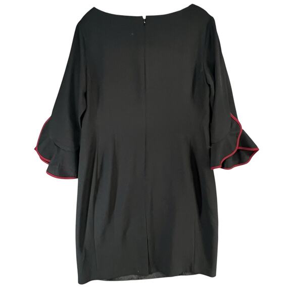Karl Lagerfeld Sheath Dress Womens 12 Black Tulip 3/4 Sleeve Lined Modern Career - Picture 6 of 16